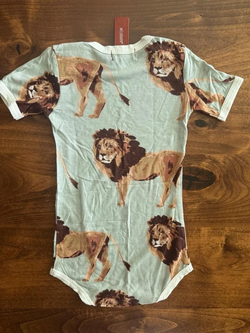 NWT Milkbarn Milk Barn Bamboo Lion Bodysuit Onesie 12-18 Months